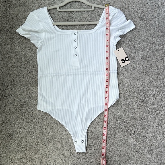 SO White Ribbed Bodysuit Size M - Picture 4 of 6